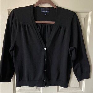 Lands' End Women's Black Cardigan Sweater